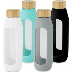 Botella de vidrio borosilicato con agarre de silicona de 600 ml Tidan