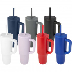 Vaso con aislamiento de 900 ml con certificado RCS y pajita de silicona Brady
