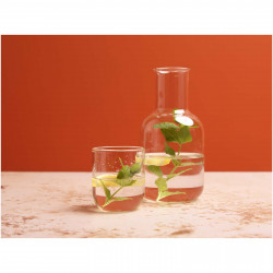 Set de jarra y taza de cristal acabado mate Amelie