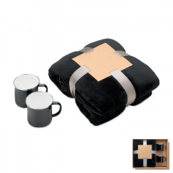 Juego de manta polar y 2 tazas